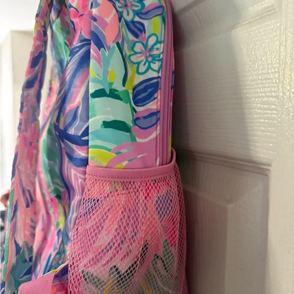 Lilly Pulitzer Pink and Blue Floral Backpack - Picture 6 of 10